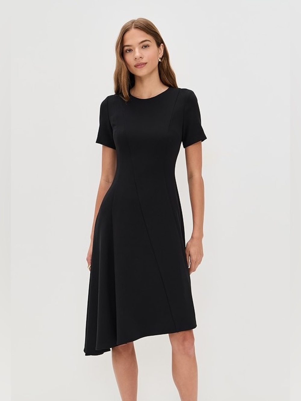 BLACK HALO OCLAY ASYMETRICAL DRESS 4 short sleeve work